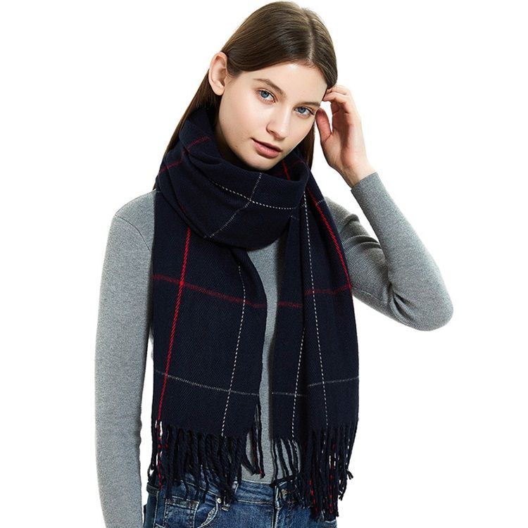 Kvinnors Tofsimitation Cashmere Casual Plaid Scarf