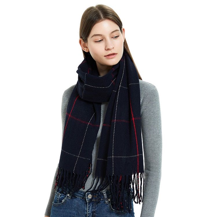 Kvinnors Tofsimitation Cashmere Casual Plaid Scarf