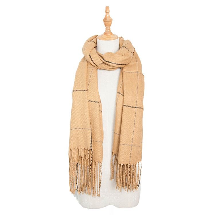 Kvinnors Tofsimitation Cashmere Casual Plaid Scarf