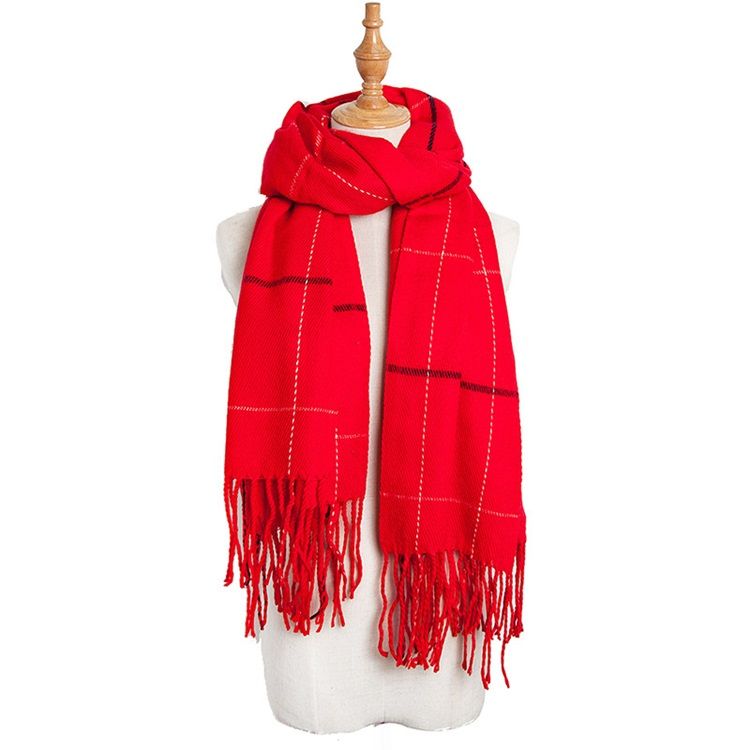 Kvinnors Tofsimitation Cashmere Casual Plaid Scarf