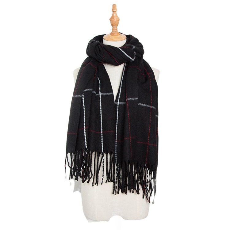 Kvinnors Tofsimitation Cashmere Casual Plaid Scarf