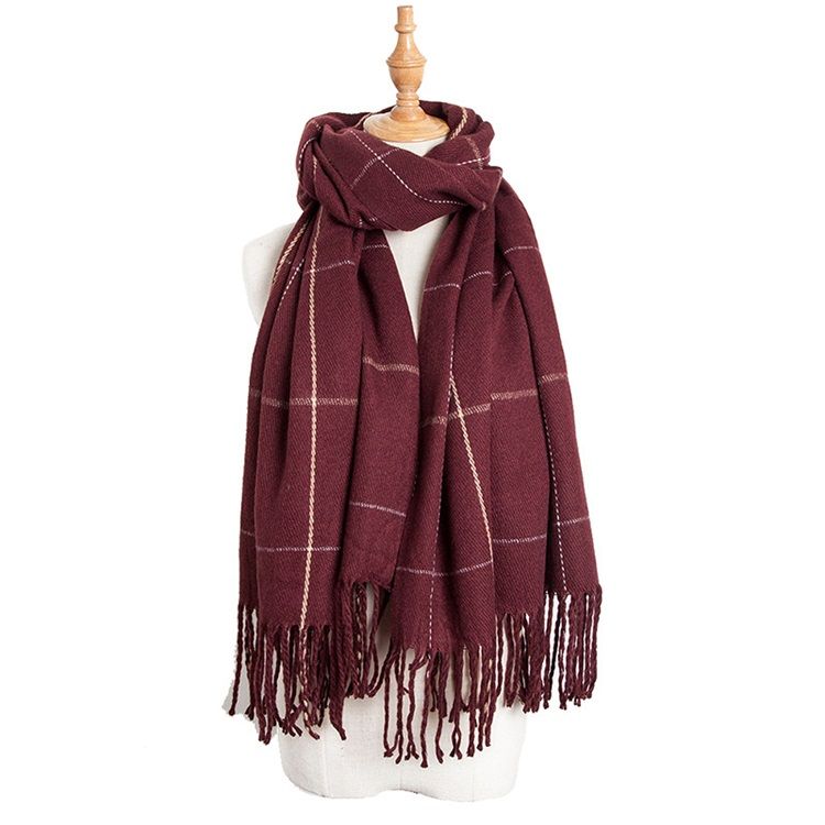 Kvinnors Tofsimitation Cashmere Casual Plaid Scarf