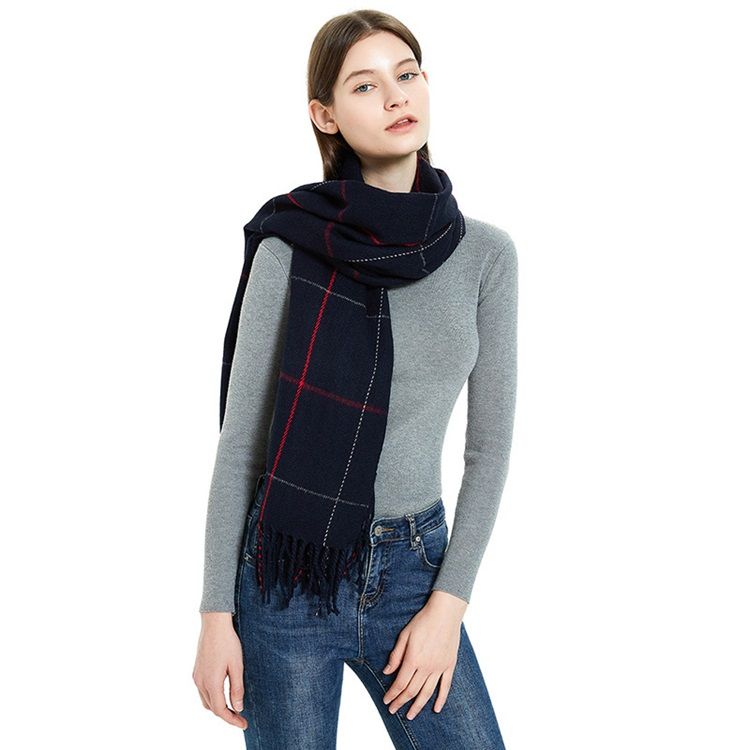 Kvinnors Tofsimitation Cashmere Casual Plaid Scarf