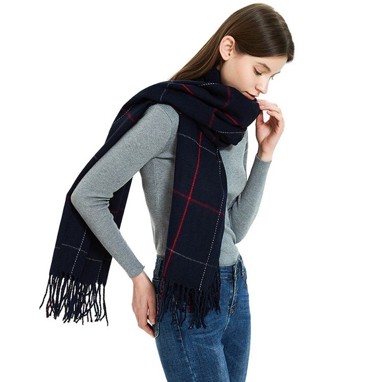 Kvinnors Tofsimitation Cashmere Casual Plaid Scarf