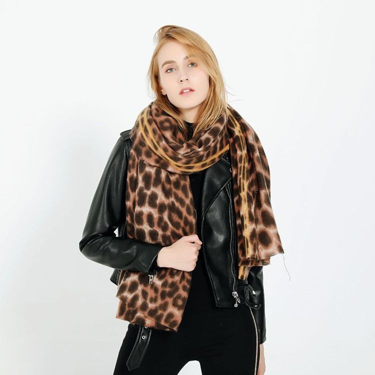 Kvinnors Tryck Akryl Leopard Halsdukar