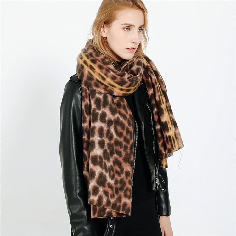 Kvinnors Tryck Akryl Leopard Halsdukar