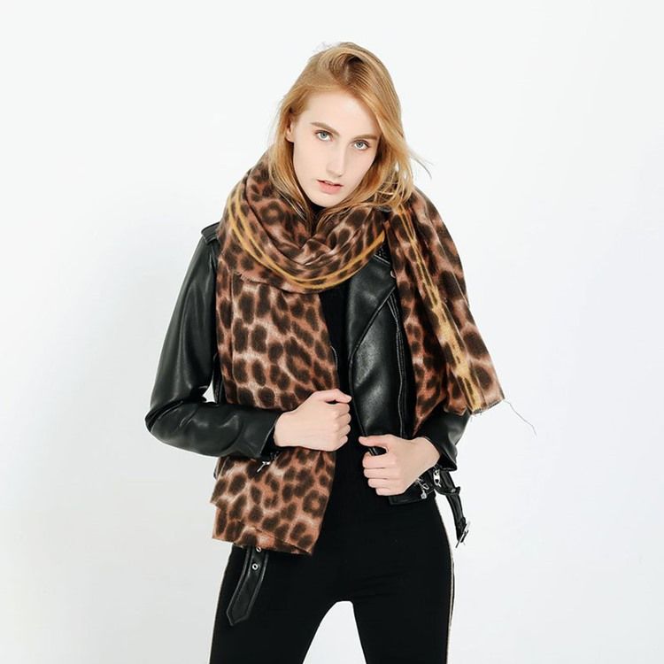 Kvinnors Tryck Akryl Leopard Halsdukar