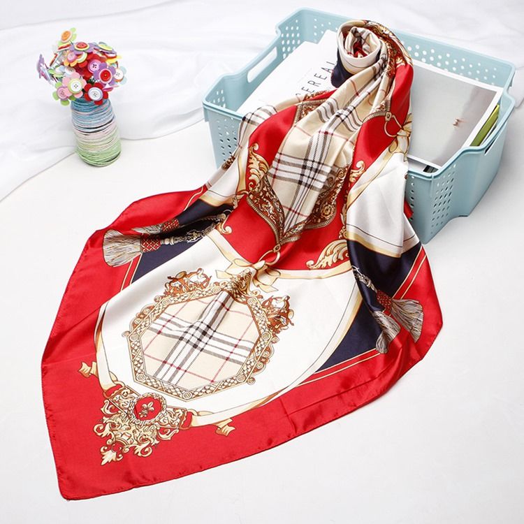 Ladylike Print Color Block Sweet Women's Scarf