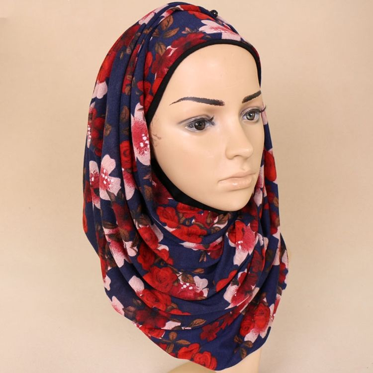 New Style Muslim Floarl Scarf För Kvinnor