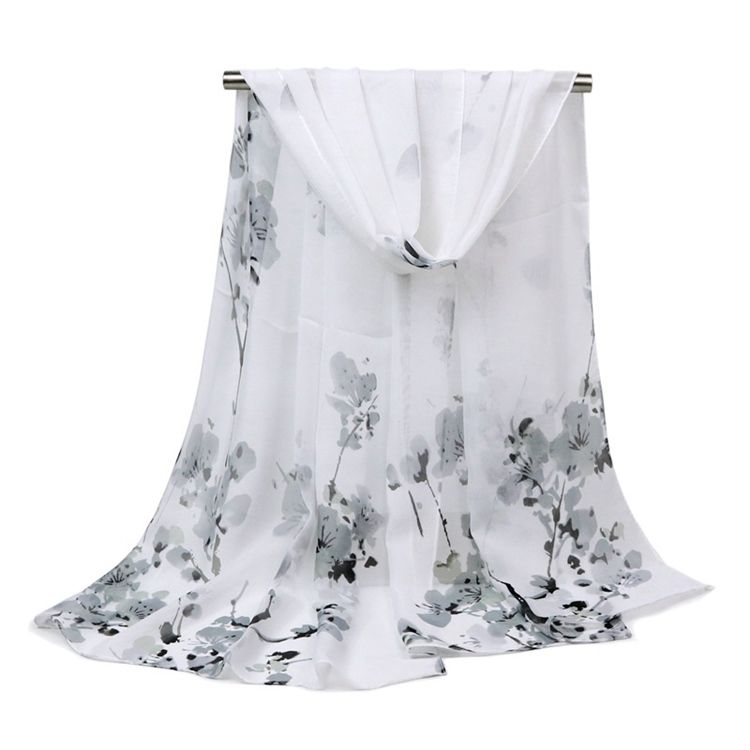 Plum Blossom Printed Graceful Scarf