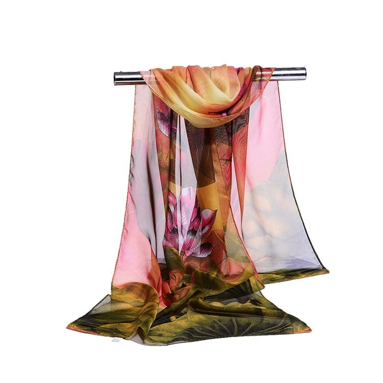 Sommartryckning Chiffonscarf För Kvinnor