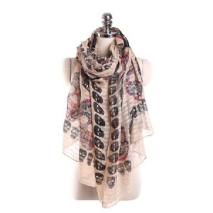 Women's Voile Skull Scarves