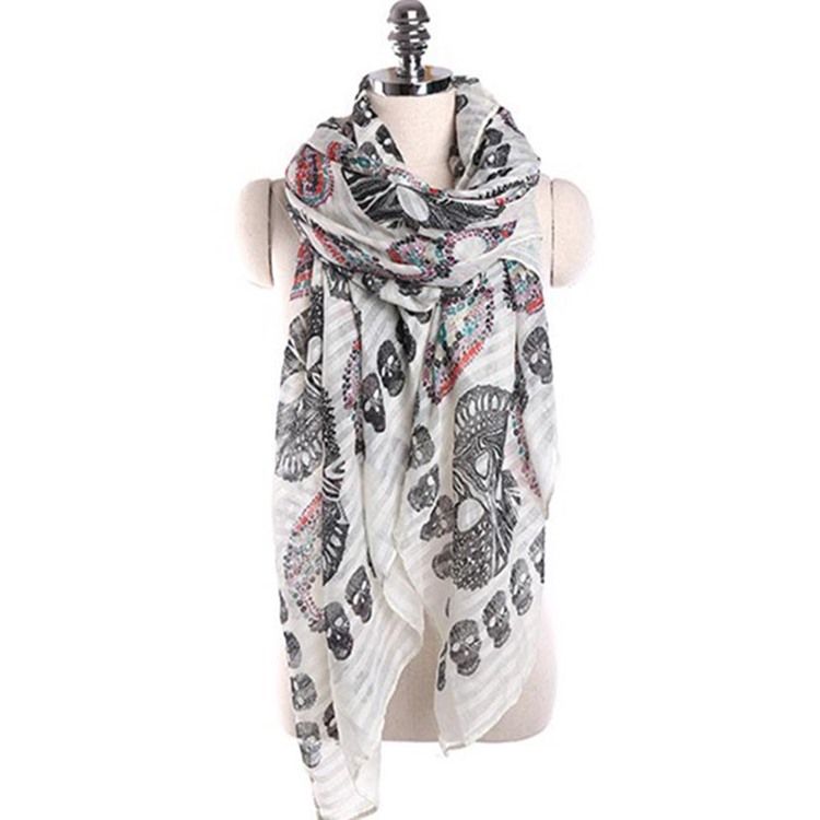 Women's Voile Skull Scarves