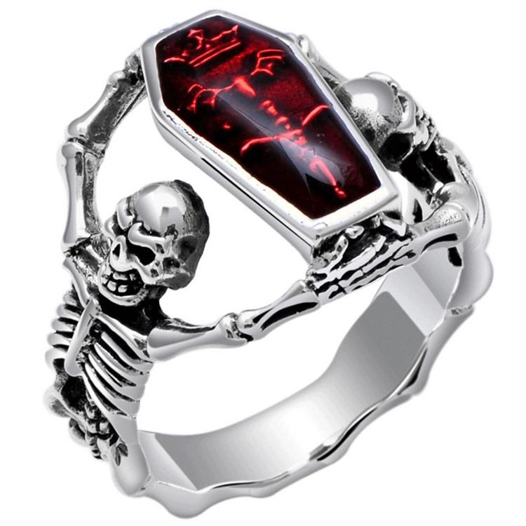 Brons Two Skull Men's Ring