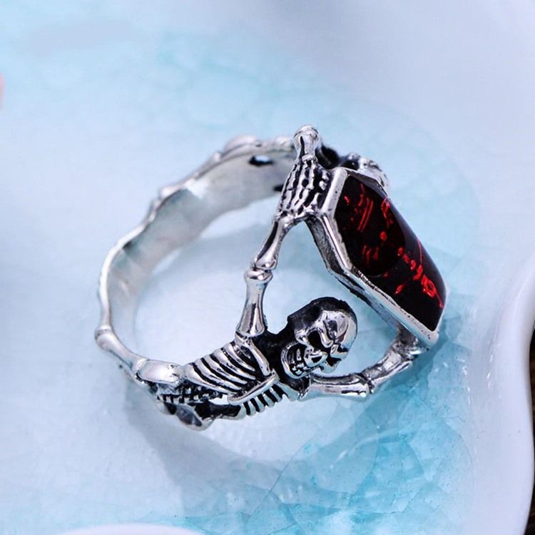 Brons Two Skull Men's Ring