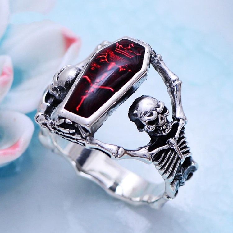 Brons Two Skull Men's Ring