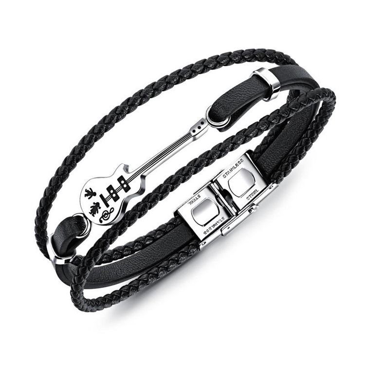 Guitar Leather Knit Men's Armband