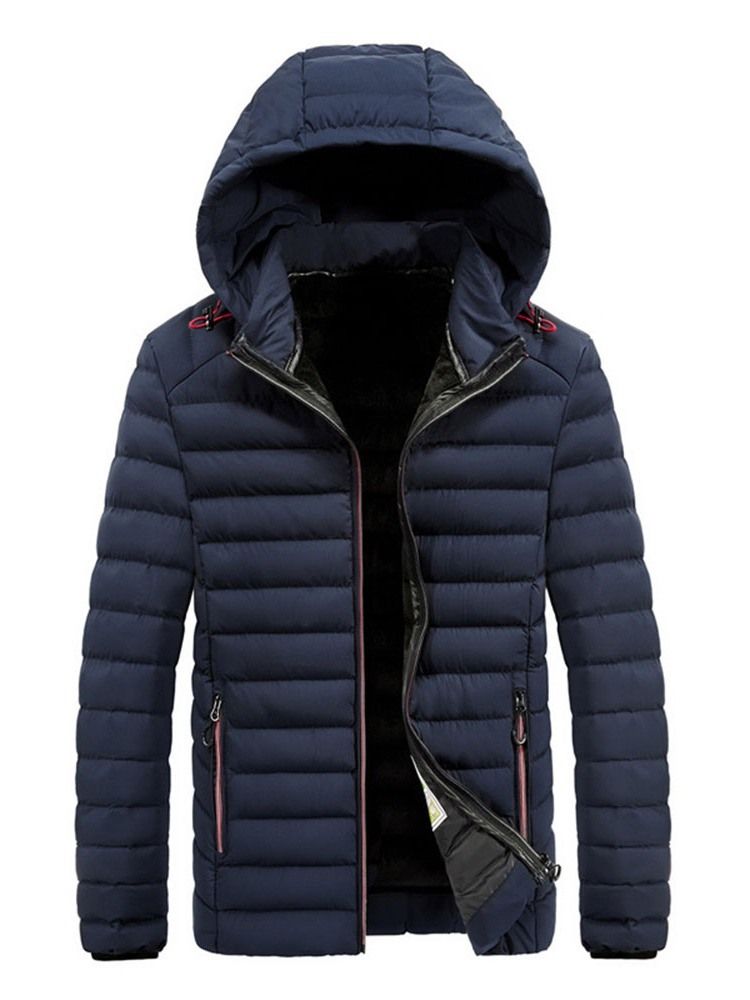 Hooded Standard Casual Dunjacka För Män