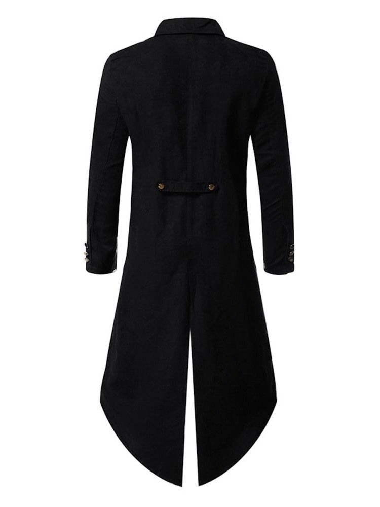 Knapp Long Plain Single Trenchcoat För Män