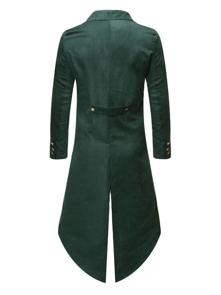 Knapp Long Plain Single Trenchcoat För Män