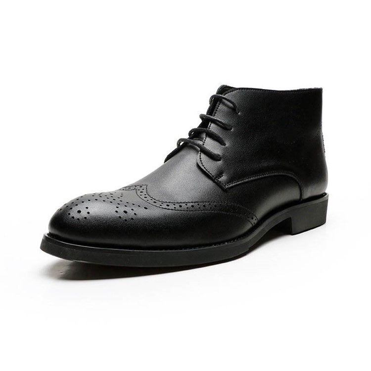 Lace-up Front Plain Round Toe Herrskor