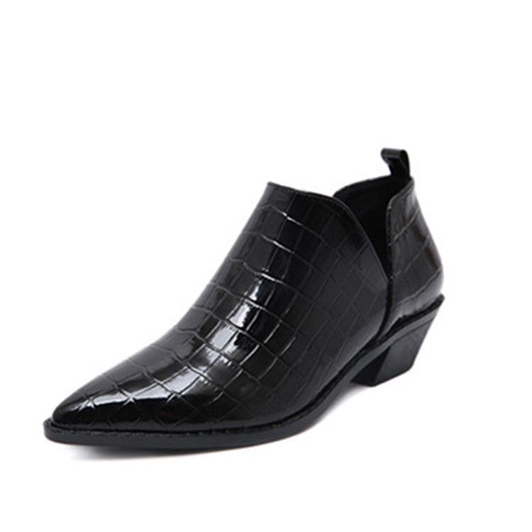 Plain Block Heel Pointed Toe Damskor