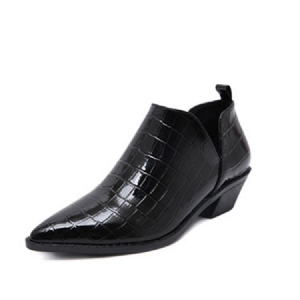 Plain Block Heel Pointed Toe Damskor