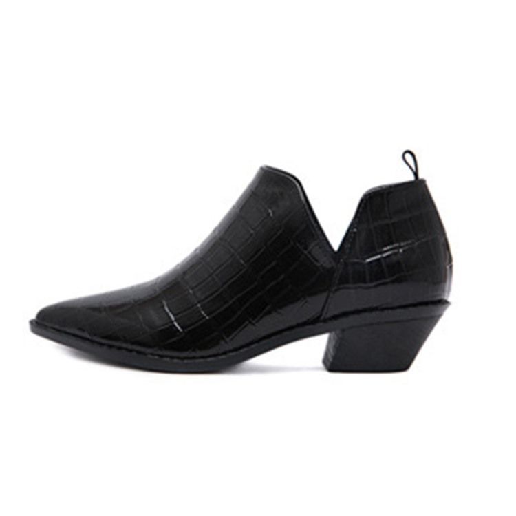 Plain Block Heel Pointed Toe Damskor