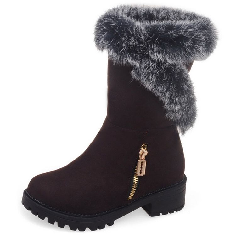 Söt Furry Snowboots För Kvinnor