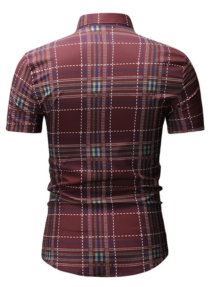 Casual Patchwork Plaid Summer Loose Men's Shirt