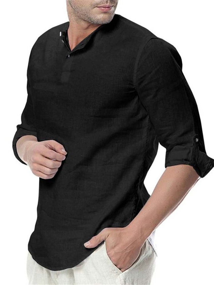 Casual Plain Men's Slim Shirt