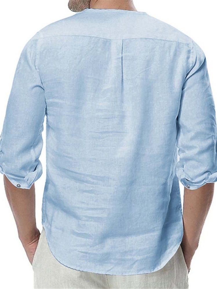 Casual Plain Men's Slim Shirt