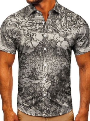 Print Casual Slim Single-breasted Men's Shirt