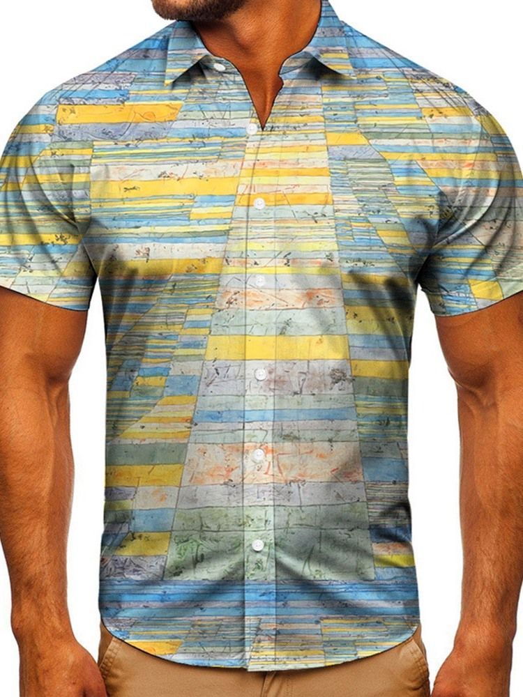 Print Casual Slim Single-breasted Men's Shirt