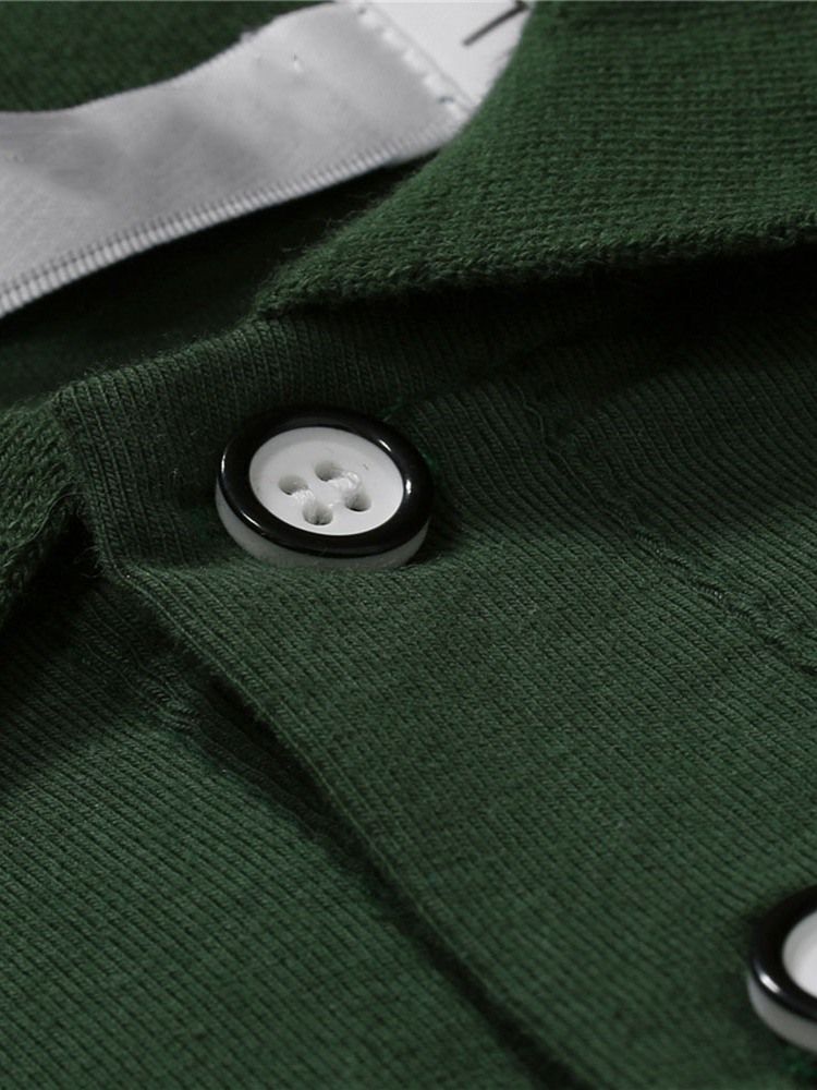 Stripe Print Button Herrpolo