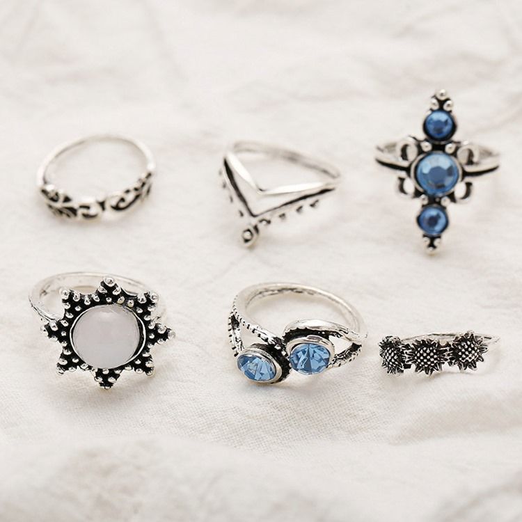 Alloy Gemmed Holiday Rings