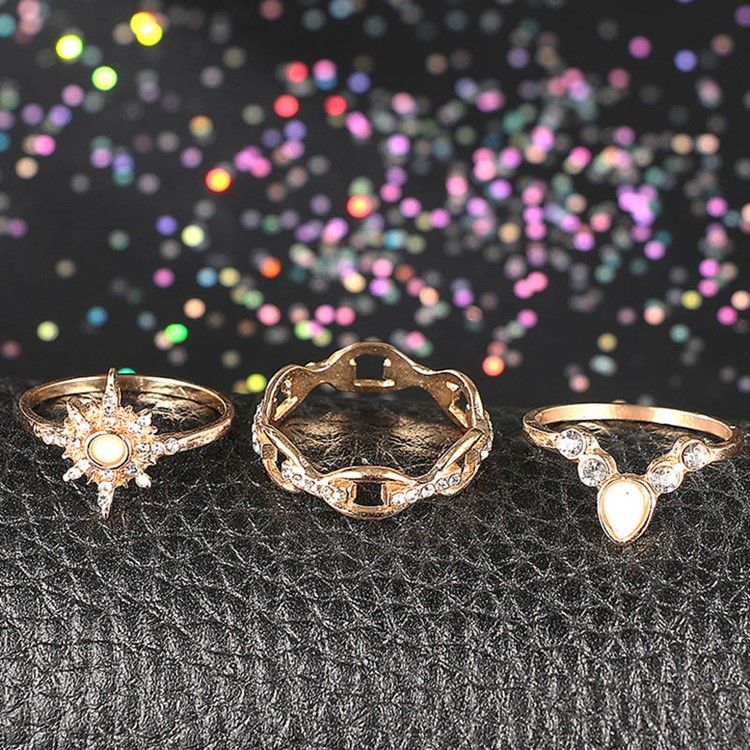 Alloy Vintage Diamante Rings