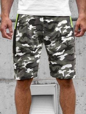 Camouflage Straight Pocket Beach Shorts För Män