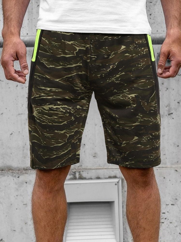 Camouflage Straight Pocket Beach Shorts För Män