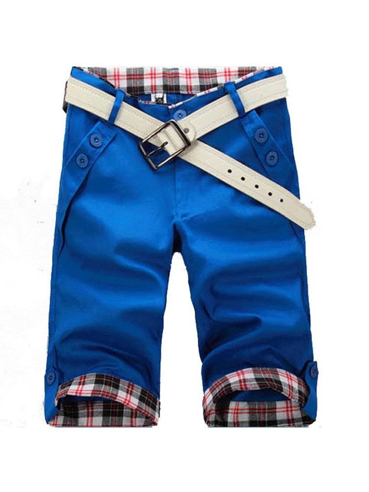 Color Block Straight Button Zipper Korean Men's Jeans