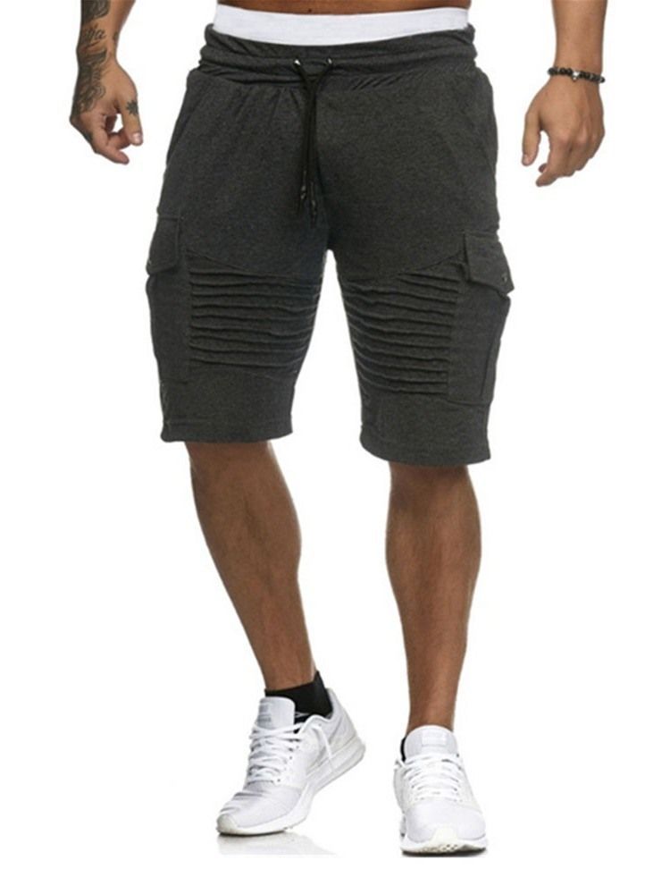 Loose Harem Plain Låg Midja Casual Herrshorts