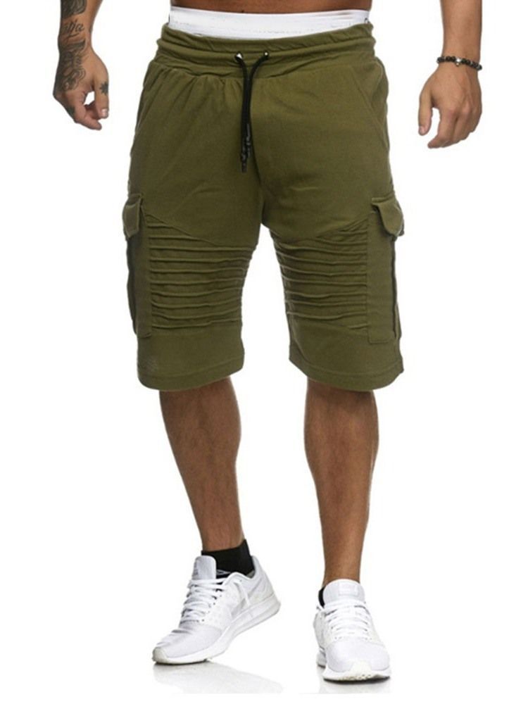 Loose Harem Plain Låg Midja Casual Herrshorts