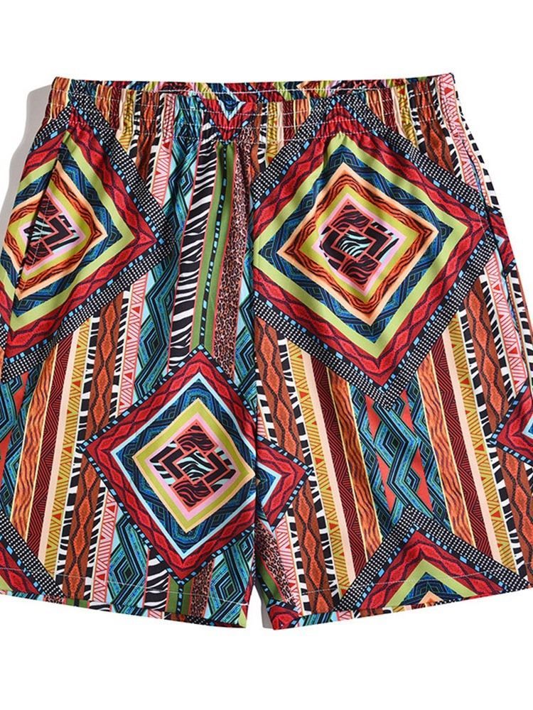 Loose Print Herr Casual Shorts