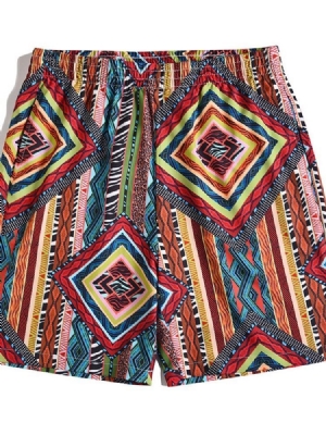 Loose Print Herr Casual Shorts