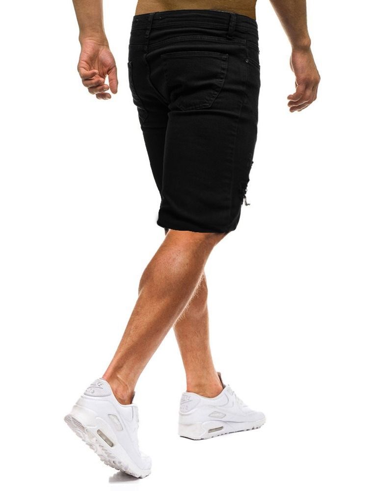 Loose Zipper Plain Mens Casual Shorts