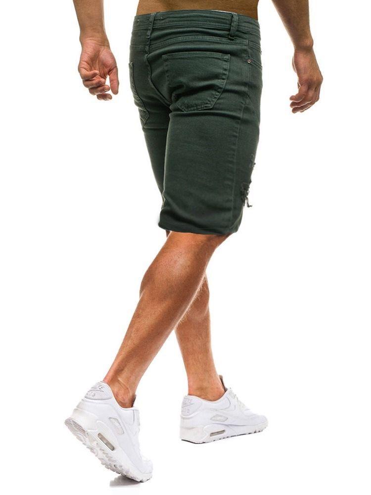 Loose Zipper Plain Mens Casual Shorts