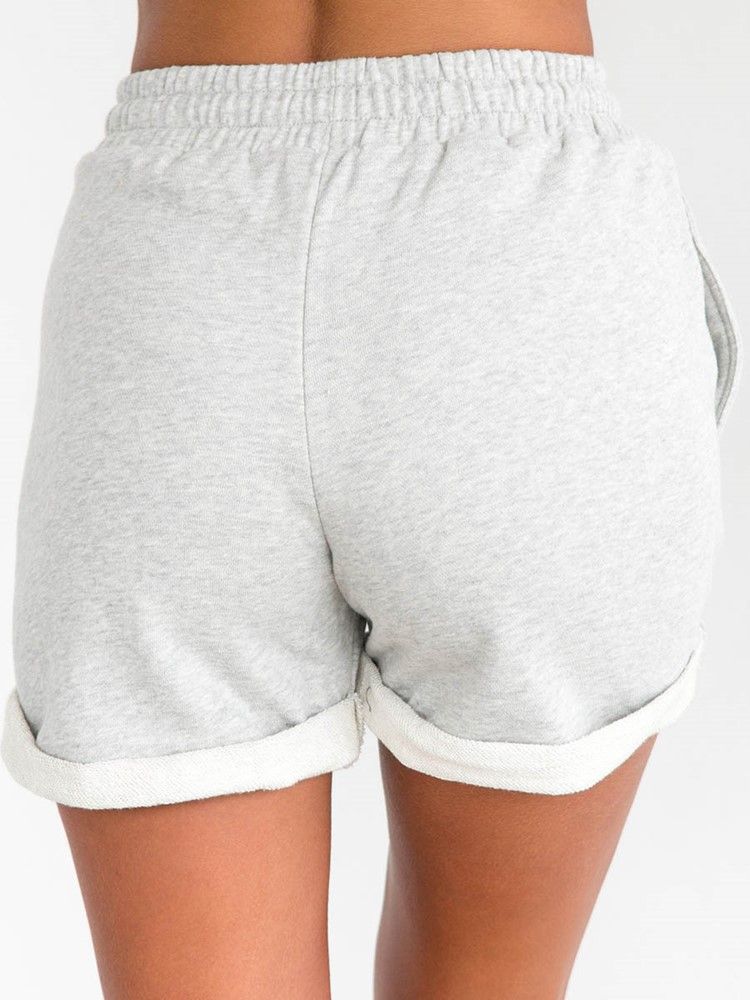 Plain Lace-up Sportshorts För Kvinnor