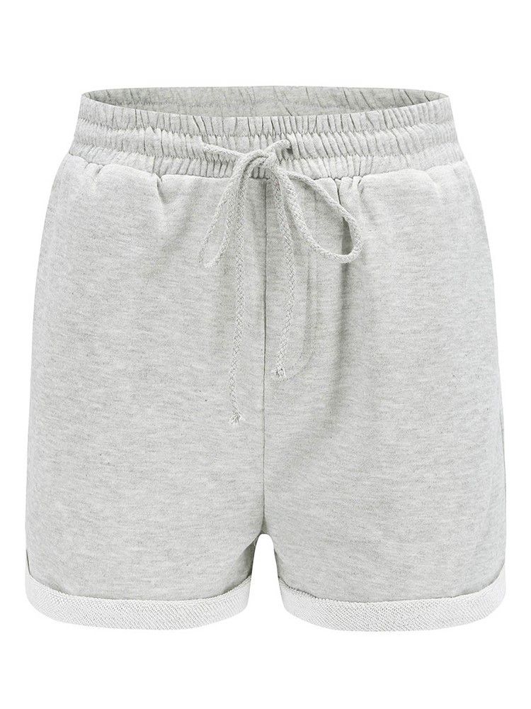 Plain Lace-up Sportshorts För Kvinnor