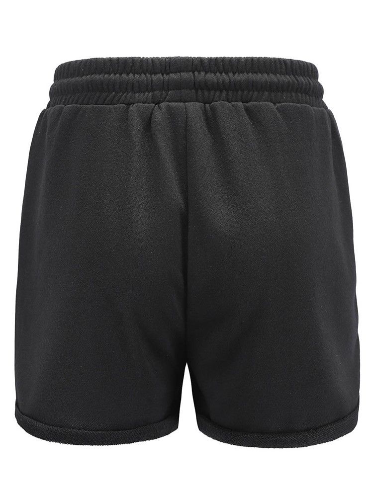 Plain Lace-up Sportshorts För Kvinnor