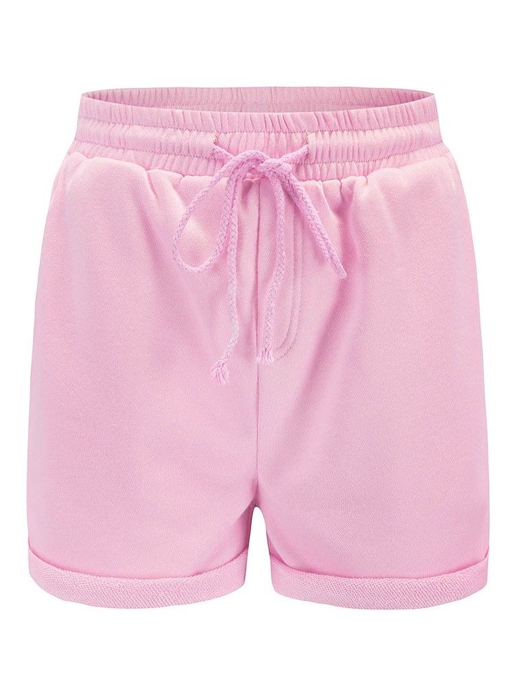 Plain Lace-up Sportshorts För Kvinnor